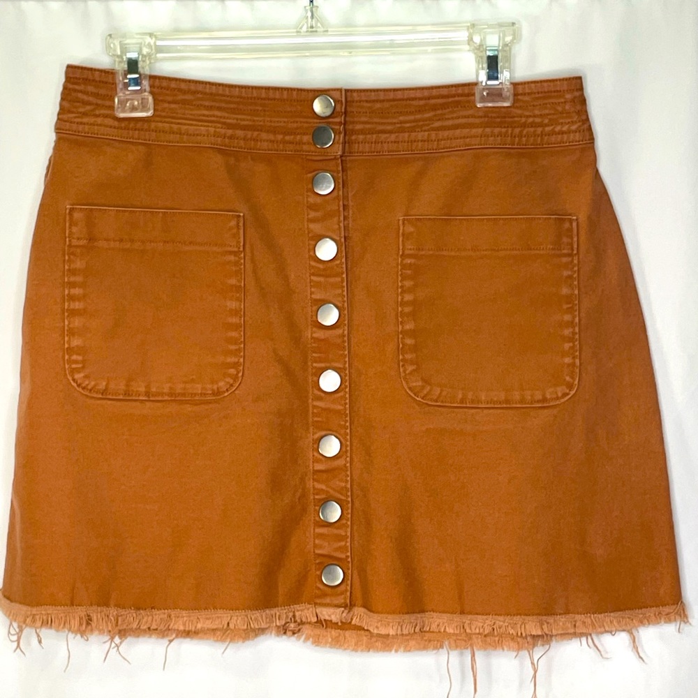 $25 Bundled💥 Madewell Brown Denim Jean Skirt Sz 8 Bin C